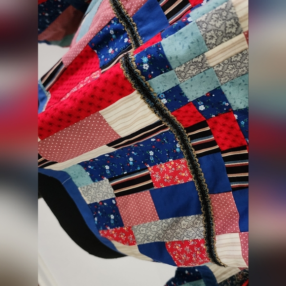 Vintage Handmade Quilted Jacket Womens L Multi color - Picture 6 of 10